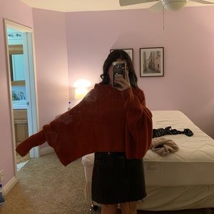 PRINCESS POLLY RUST HIGH NECK SWEATER